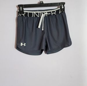 Girls under armour shorts euc with drawstring tie waist ymed